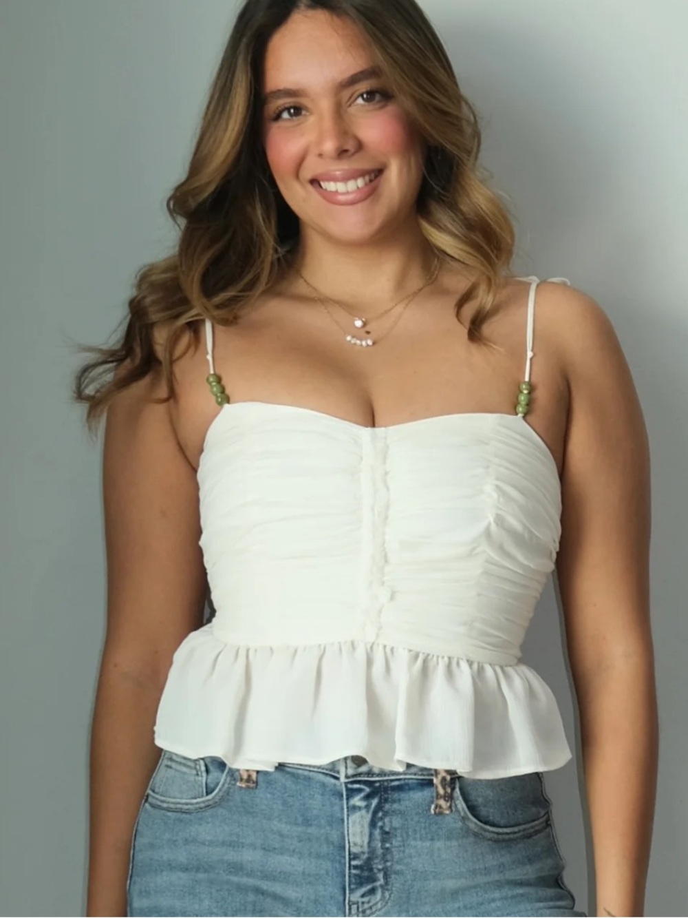 NWT Parker Ruched Sweetheart Peplum Cami Top